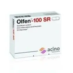 Olfen - 100 Acino 20 depotab painkiller-sustained release - long effect - from switzerland