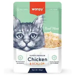 WANPY Super Premium Chicken & Scallop For Cat 85g