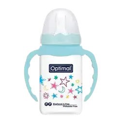 P.P Slim Waist Feeding Bottle with Handle 1 From 0-6 Months BLUE 140ml OPB-1029 _ Optimal