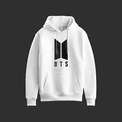 JERSEY HOODIE Over Size BTS White (SMALL)