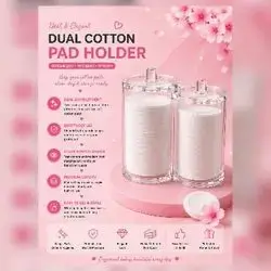 Dual Acrylic Cotton Pad Holder with 2 Compartments