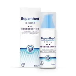 Bepanthen Derma Regenerating Night Face Cream 50Ml - Advanced Hydration And Repair For Sensitive Skin - Night Cream With Pro-Vitamin B5, Long-Lasting Moisturization