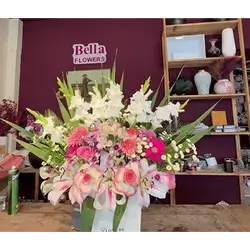 White Box Mixed Flower Arrangement