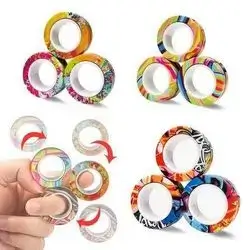 Magnetic Fidget Rings – Stress Relief Spinner Toy (Random Color)