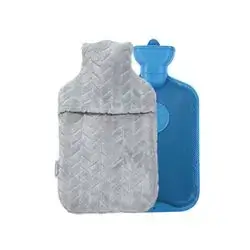 Rubber Hot Water Bag (with Plush Cover) (Gray)