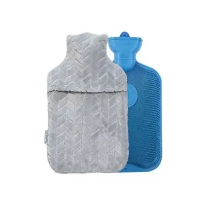 Rubber Hot Water Bag (with Plush Cover) (Gray)