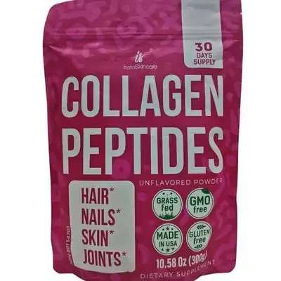 Collagen Peptides Powder - Enhanced Absorption - Supports Hair, Skin, Nails, Joints and Post Workout Recovery - Hydrolyzed Protein - Grass Fed, Non-GMO, Type I and III, Gluten-Free, Unflavored