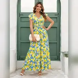 SHEIN Clasi Plus Size Women Summer Dress, Elegant Floral Print - 2XL