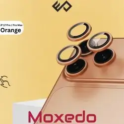 Moxedo Camera Lens Protector for iPhone 17 Pro 6.3”/ iPhone 17 Pro Max 6.9” 9H Tempered Glass Aluminum Alloy Individual Ring Camera Lens Cover Protector with Easy Installation Tool– Orange