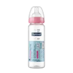 Glass Feeding Bottle 240ml Pink Color OPB-1098 _ Optimal