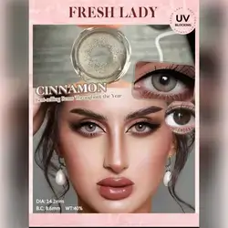 FRESH LADY 1 Pair Stunning Eye Contacts Color Soft Contact Lens - Cinnamon