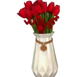 Vase With Artificial Tulip Flowers