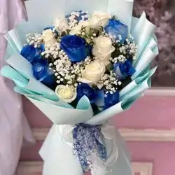 چەپکە گوڵی سروشتی سپی و شین