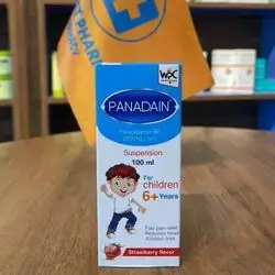 panadain paracetamol 250mg/5ml for children 6+ years strawberry flavor fast pain relief , reduce fever, alcohol free