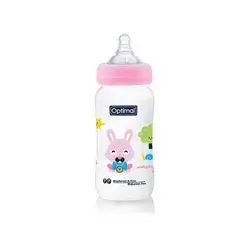 Wide Neck Feeding Bottle 300ml (+6) - Pink