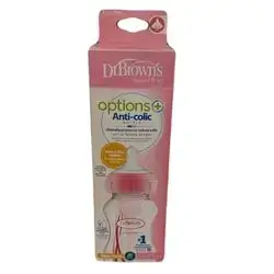 Dr brown's options+ anti-colic natural flow pink 270 ml 0M+