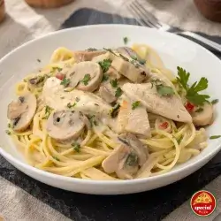 Alfredo Pasta With Chicken And Mushroom