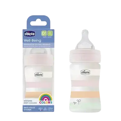 Well Being Bottle Anti-Colic System Slow Flow 0M+ Pink 150ml _ Chicco