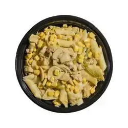 Pasta with Chicken, Mushrooms, Vegetables, Corn & Sauce