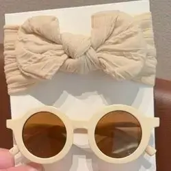 2//Set New Girls Cute Solid Color Bowknot Hairband & Cat Ears Frame Kids Children