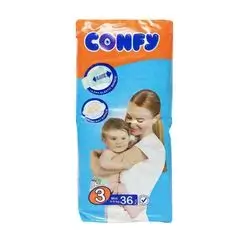 Confy Premium Baby Diapers Size 3 - 36 pcs
