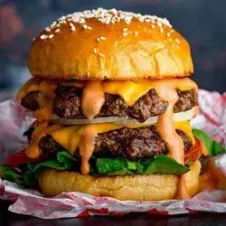 Double Meat Hamburger with Cheese