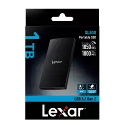 Lexar SL300 USB 3.2 Gen 2 Type-C Portable SSD, Black - 1TB