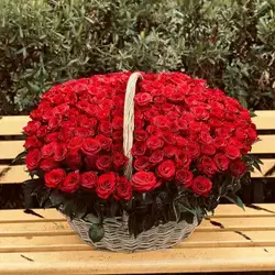 Red Flower Basket 150 Rose