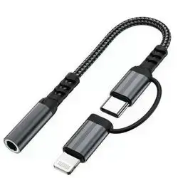 2in1 Audio splitter Lightning and Type-c to Jack Audio 3.5mm