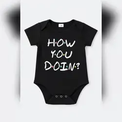 Cute baby bodysuit featuring a playful “HOW YOU DOIN?” slogan - 1-3 Months 