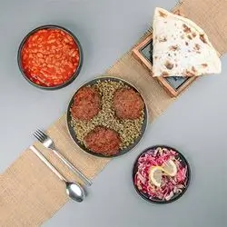 Qara Kharman And 3 Meat Shifta And Bean Broth And Salad