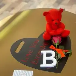 Teddy With Letters and Roses