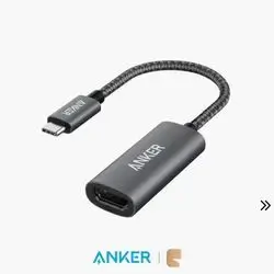 Anker 310 USB-C to 4K@60Hz HDMI Adapter Premium Aluminum & Braided Nylon Cable - Gray