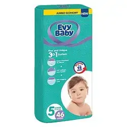Evy Baby Diapers Size 5 (11-25) 46 Pieces