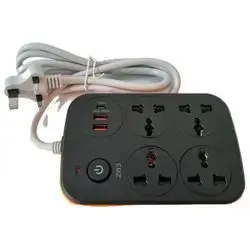 Power Socket Z63 | 2M Cable – 2 USB Ports + 1 Type-C Port