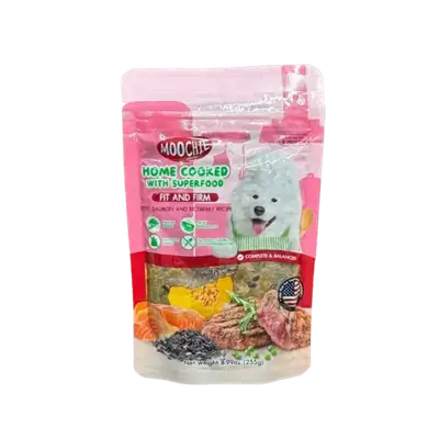 Moochie – Fit & Firm – Beef, Salmon & Riceberry Recipe 225g