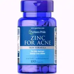 Zinc, for Acne, Skin Formula with Vitamins C, B-6, A, and E, for Men&Women, Supplement for Clear Healthy Skin, Immune System, Cell Division and Growth Support, 100 Tablets zinc