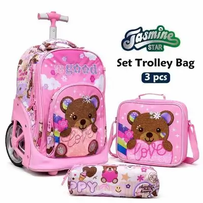 Jasmine Star 3-Piece Trolley School Bag Set