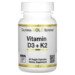 Vitamin D3 + K2 (5000 d3+120mcg k2) California gold nutrition