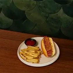 Hotdog Sandwich With French Fries
