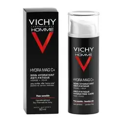Vichy Homme Hydra Mag C+ Anti-Fatigue Hydrating Care, 50ml--فيشي هوم هيدرا ماج سي + علاج مرطب مضاد للتعب للوجه والعينين 50 مل