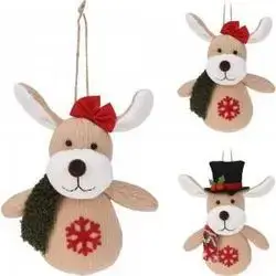 Koopman Fabric Dog Hang Deco 17Cm 2Ass