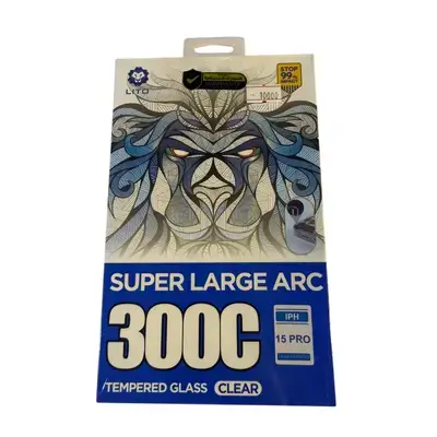 LITO 300C Super Large Arc Clear Tempered Glass Screen Protector (iPhone 15 Pro)
