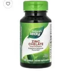 Nature's Way Zinc Chelate 30 mg helps maintain and support the immune system. Zinc is also a factor in the maintenance of good health. These capsules are gluten free and contain no yeast-derived ingredients, wheat, soy, dairy, artificial colours, flavours, or preservatives.
