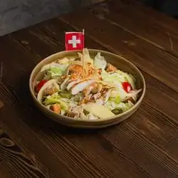 Chicken Caesar Salad with Swiss Cheese