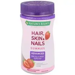 Nature's Bounty Biotin 6000 mcg Chewable Dietary Supplement for Healthy Hair, Improved Skin & Stronger Nails - 40 Chewable Tablets, Natural Strawberry Flavor
