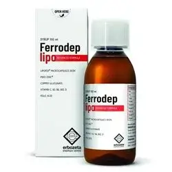 ferrodep lipo advanced formula lipofer , zinc ,copper ,vitamin c ,b2,b6, b12,d +folic acid 150ml _erbozeta