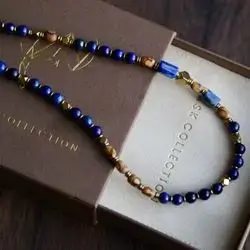 Lapis Lazuli stone & Terebinth seeds (Qazwan) Necklace