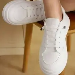 CUCCOO EASI Women Minimalist Fashionable Comfortable Lace-Up Casual White Sneaker Size: 39