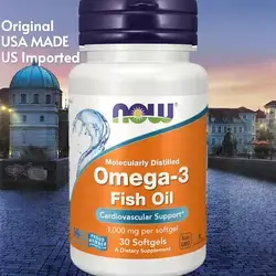 NOW Foods Supplements omega3 , Omega-3 180 EPA / 120 DHA, omega 3 , Cardiovascular, brain, eyes, muscles, Joints, veins and arteries Support, 30 Softgels omega3